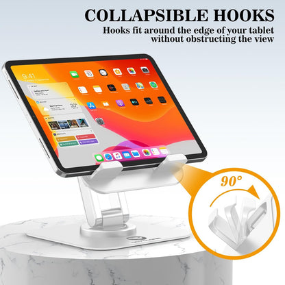 iPad Stand, 360° Rotating iPad Tablet Stand Holder for Desk, Black
