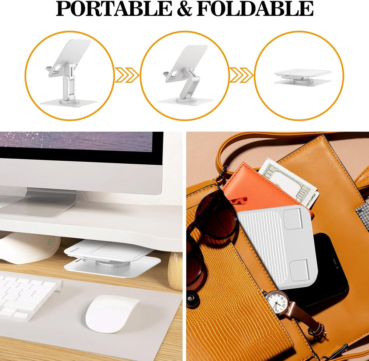iPad Stand, 360° Rotating iPad Tablet Stand Holder for Desk, Black