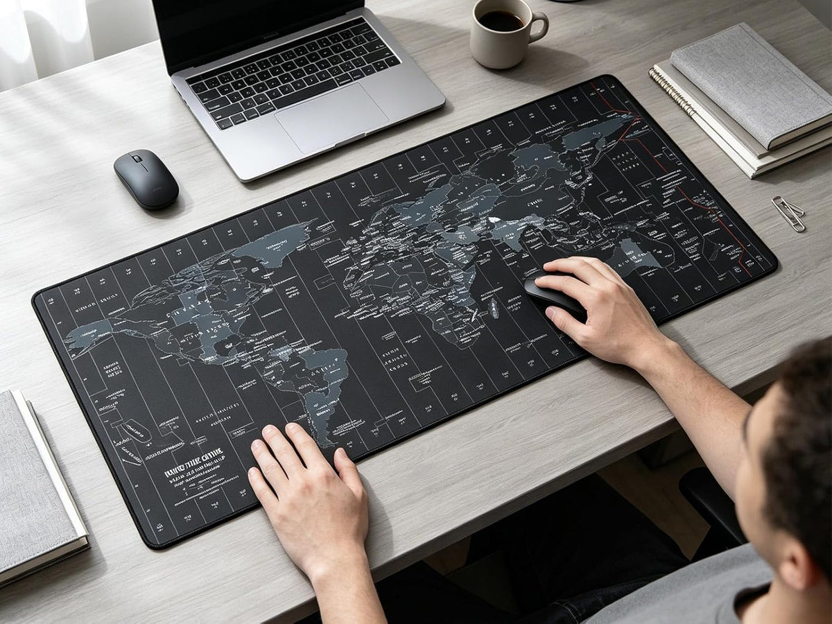 Large Gaming Mouse Pad, Extended XXL Desk Mat 35.4×15.7 Inches Map