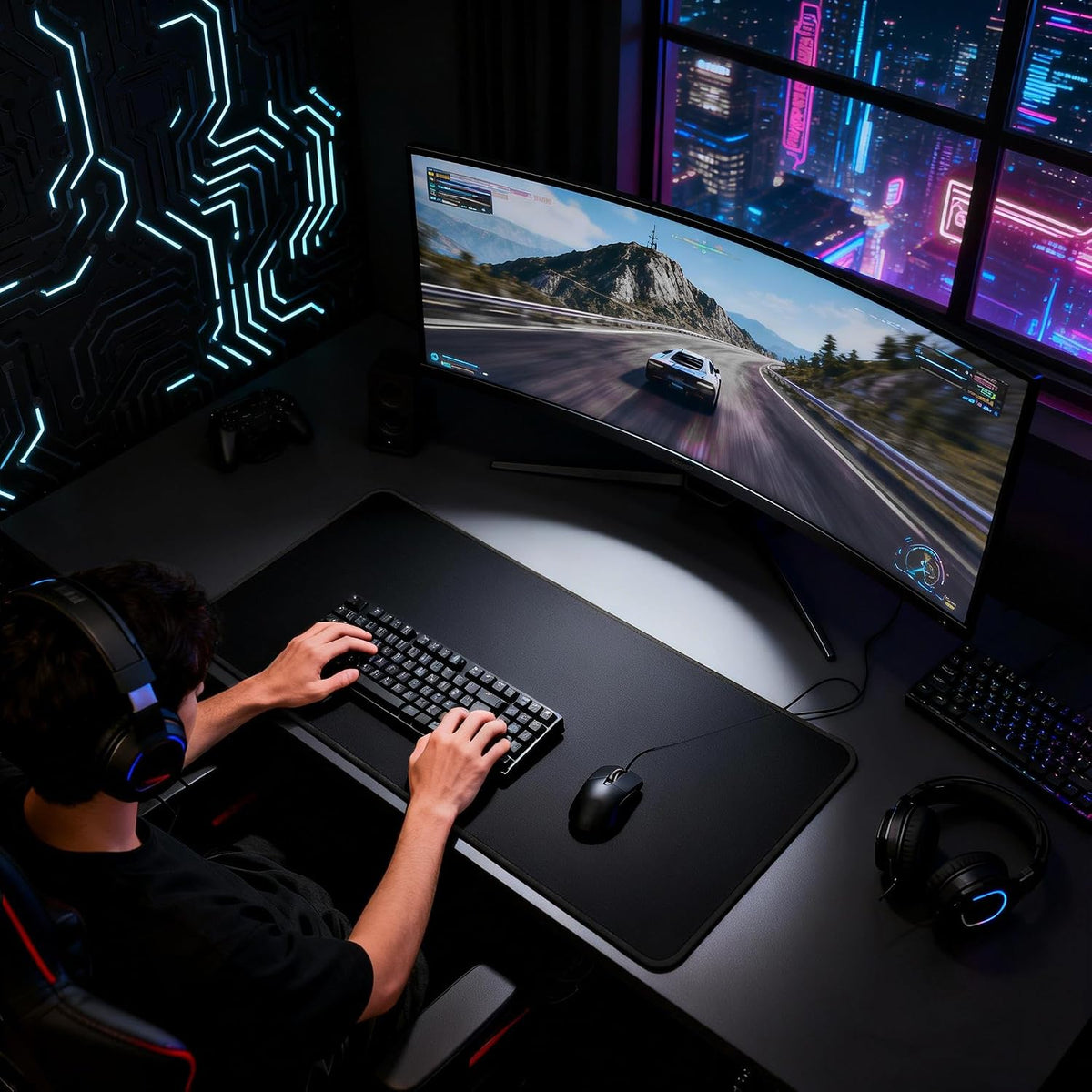 Large Gaming Mouse Pad, Extended XXL Desk Mat 35.4×15.7 Inches Map