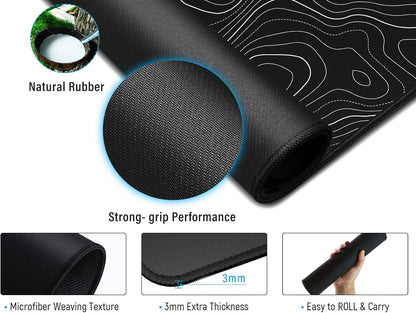 Large Gaming Mouse Pad, Extended XXL Desk Mat 35.4×15.7 Inches Map