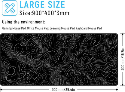 Large Gaming Mouse Pad, Extended XXL Desk Mat 35.4×15.7 Inches Map
