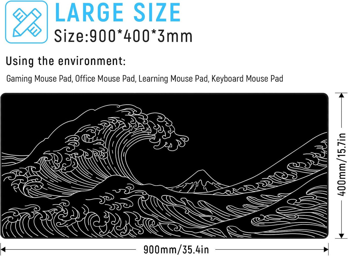 Large Gaming Mouse Pad, Extended XXL Desk Mat 35.4×15.7 Inches Map