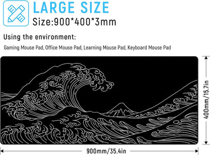 Large Gaming Mouse Pad, Extended XXL Desk Mat 35.4×15.7 Inches Map