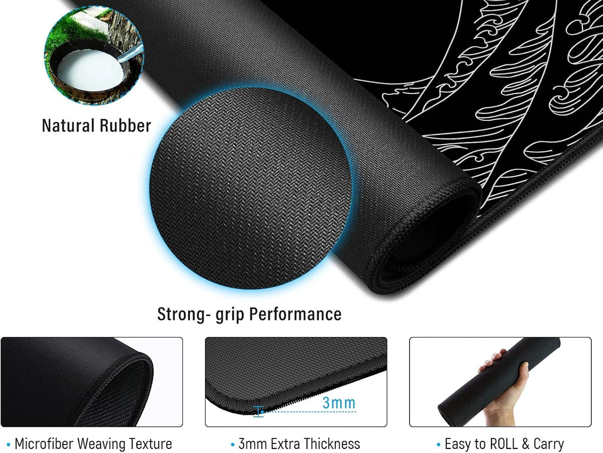 Large Gaming Mouse Pad, Extended XXL Desk Mat 35.4×15.7 Inches Map
