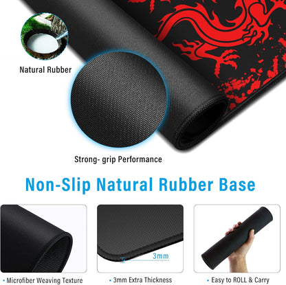 Large Gaming Mouse Pad, Extended XXL Desk Mat 35.4×15.7 Inches Map