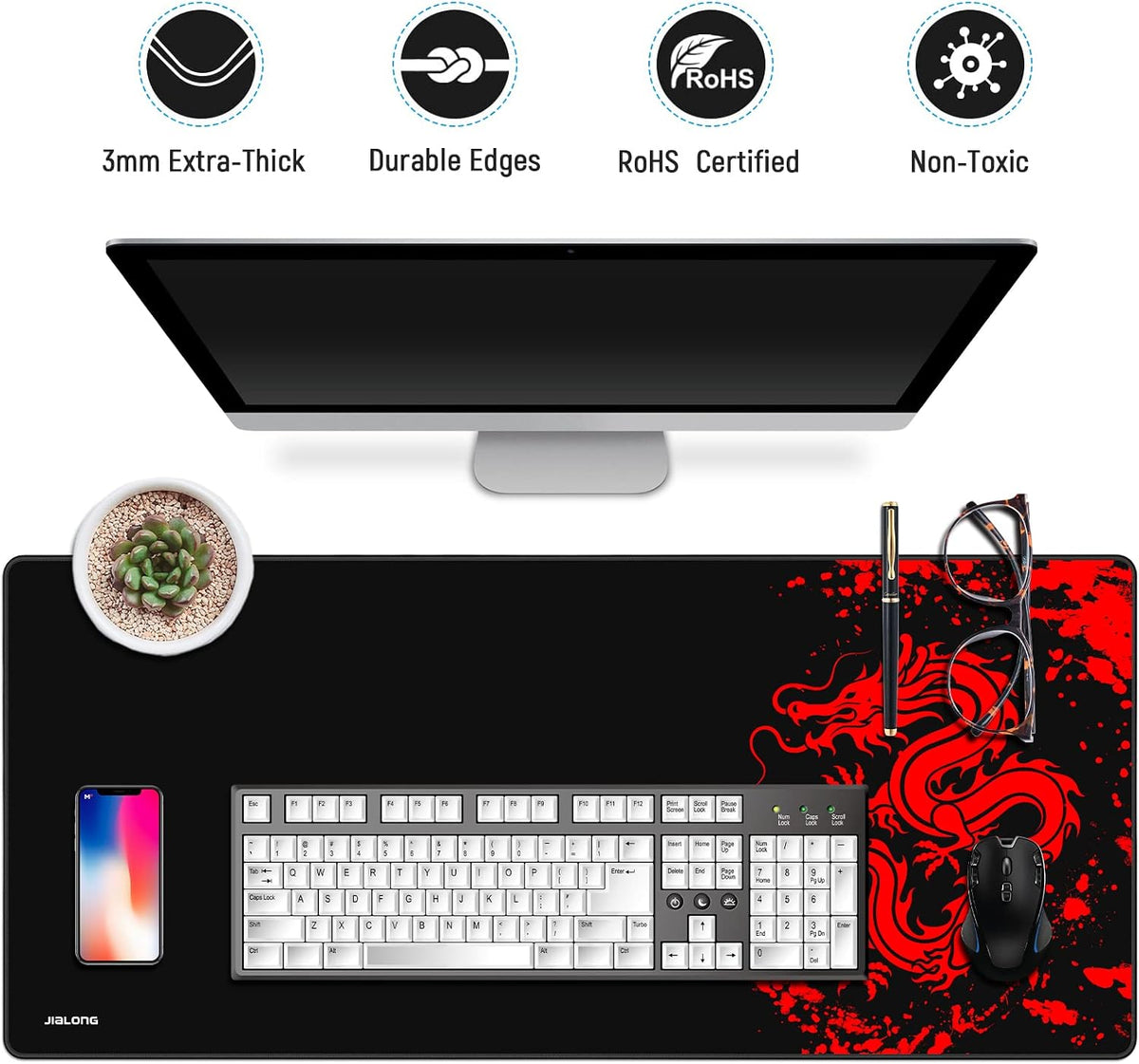 Large Gaming Mouse Pad, Extended XXL Desk Mat 35.4×15.7 Inches Map