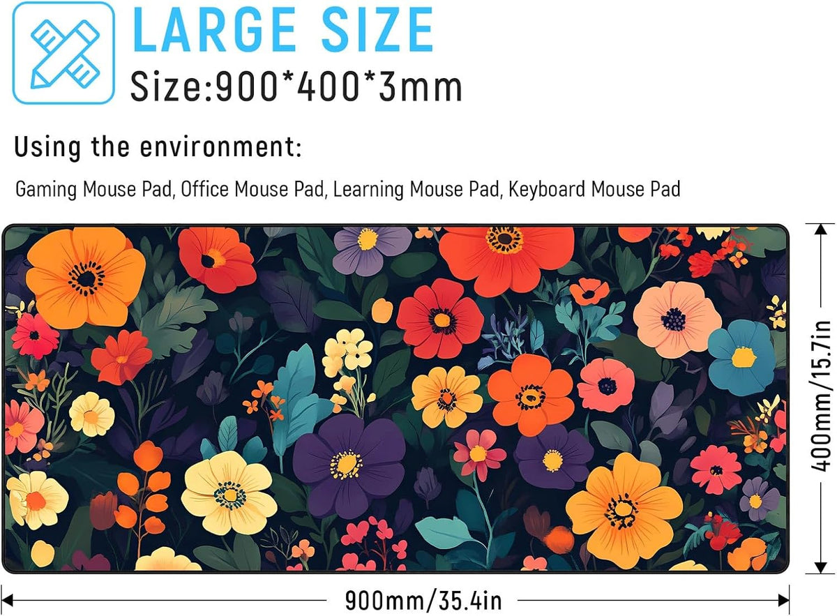 Large Gaming Mouse Pad, Extended XXL Desk Mat 35.4×15.7 Inches Map