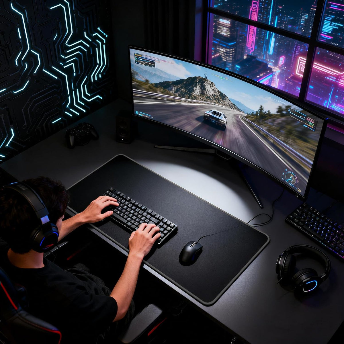 Large Gaming Mouse Pad, Extended XXL Desk Mat 35.4×15.7 Inches Map
