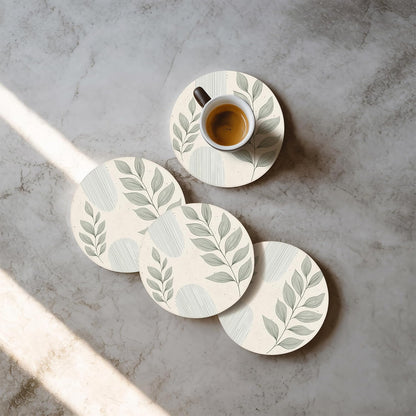Ceramic Coasters Set of 4 – Absorbent Stone Drink Coasters with Holder, Non-Slip Cork Backing, Modern Marble Look Coasters for Coffee Table, Desk & Home Decor