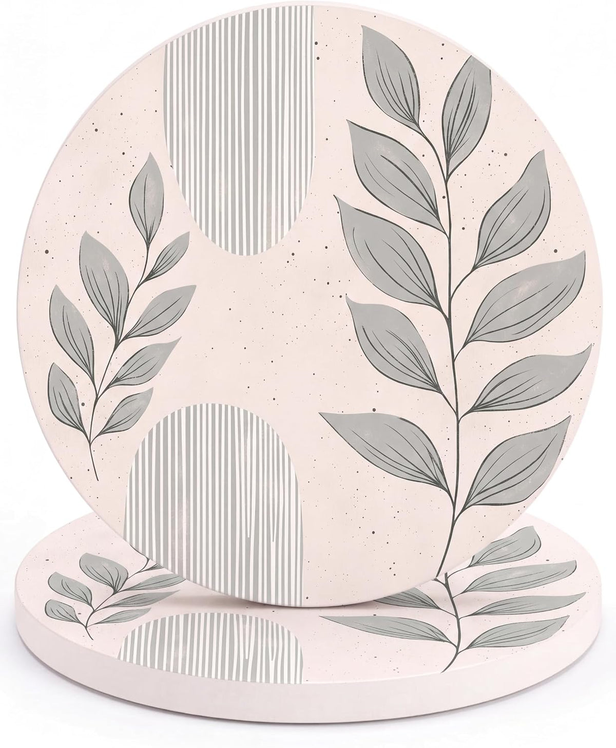 Ceramic Coasters Set of 4 – Absorbent Stone Drink Coasters with Holder, Non-Slip Cork Backing, Modern Marble Look Coasters for Coffee Table, Desk & Home Decor