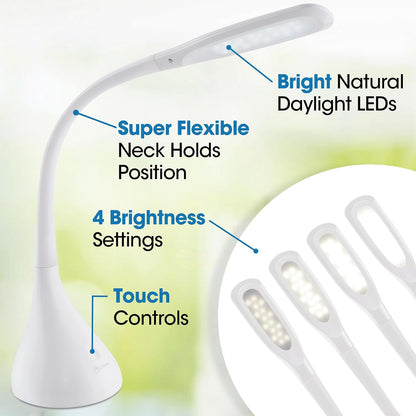 Creative Curves LED Desk Lamp, White