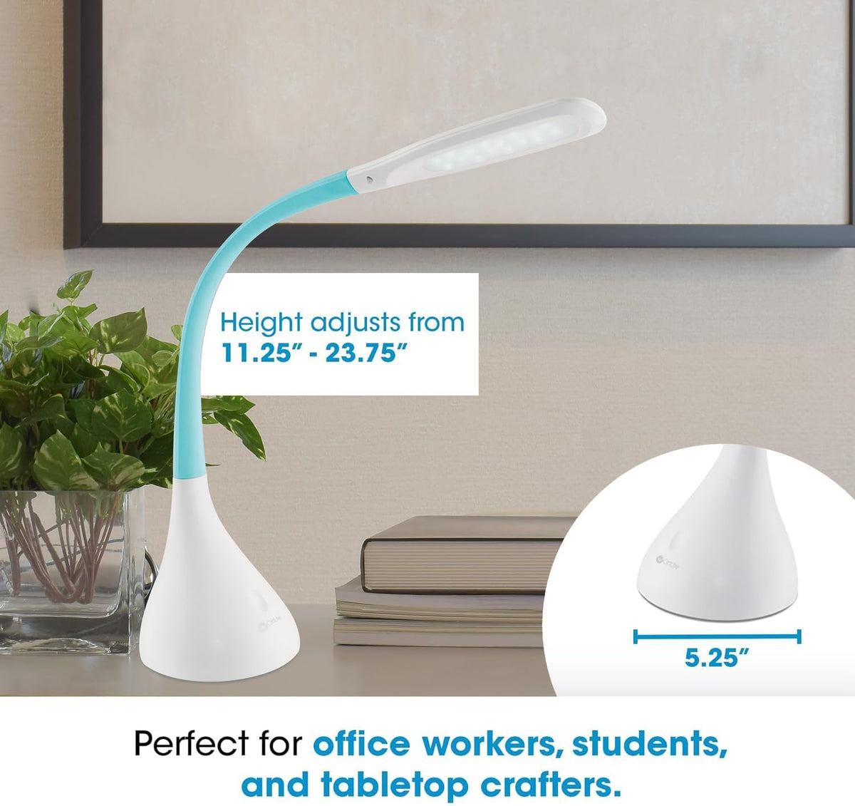 Creative Curves LED Desk Lamp, White