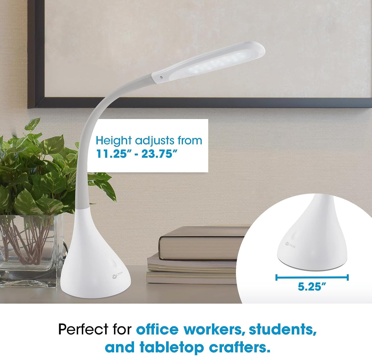 Creative Curves LED Desk Lamp, White