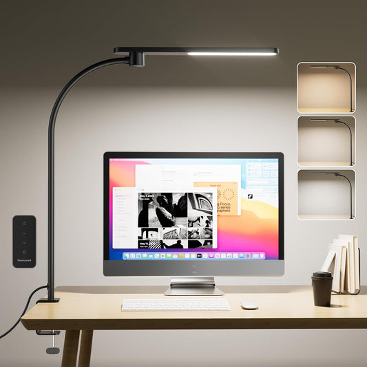 Honeywell HJ2 Clip On LED Desk Lamp with Clamp, Adjustable Reading Light