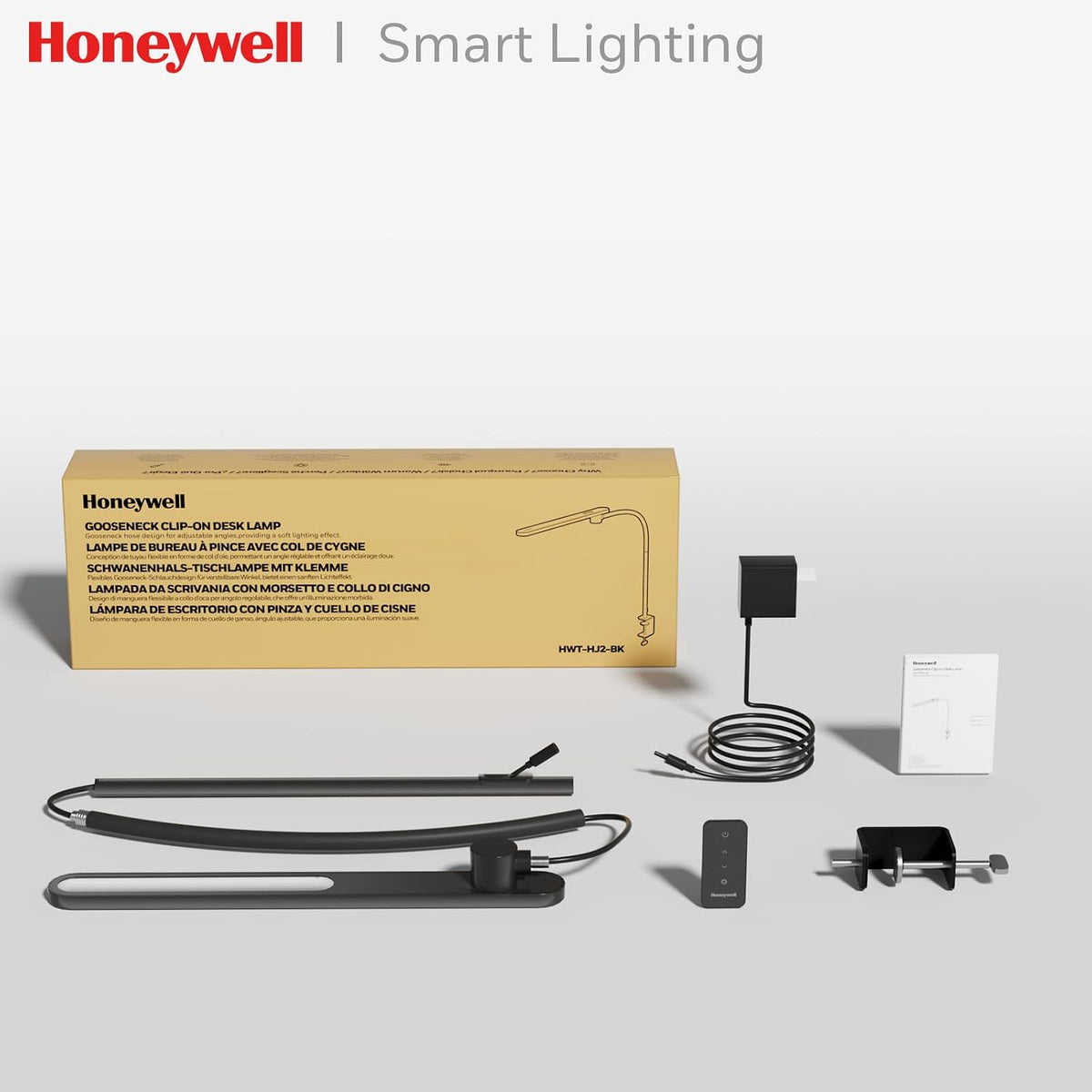 Honeywell HJ2 Clip On LED Desk Lamp with Clamp, Adjustable Reading Light