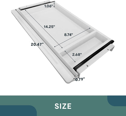 Under Desk Drawer, Steel Drawer for Desk Slide-out, Under table Mounted Drawer, Standing Workstation Storage Attachment for Office Home - 17.7” Width, White
