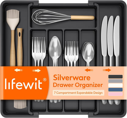 Expandable Silverware Drawer Organizer, Kitchen Utensil Tray