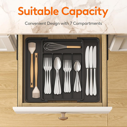 Expandable Silverware Drawer Organizer, Kitchen Utensil Tray