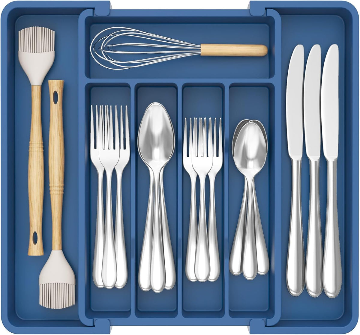 Expandable Silverware Drawer Organizer, Kitchen Utensil Tray