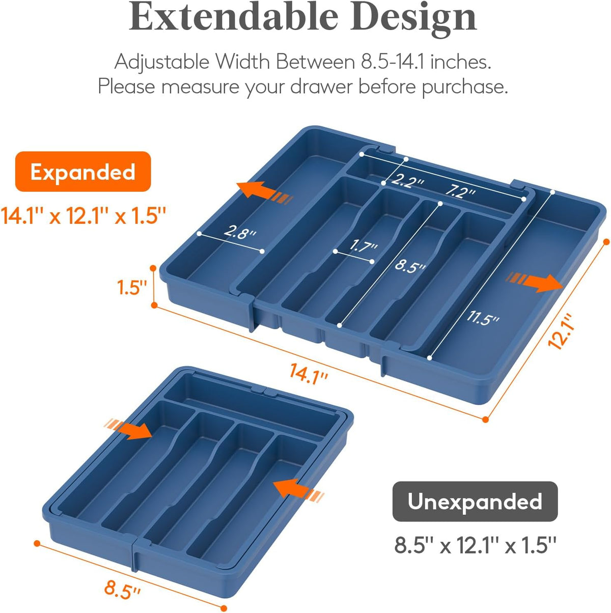 Expandable Silverware Drawer Organizer, Kitchen Utensil Tray