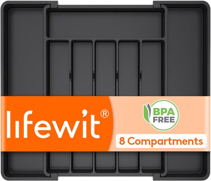 Expandable Silverware Drawer Organizer, Kitchen Utensil Tray