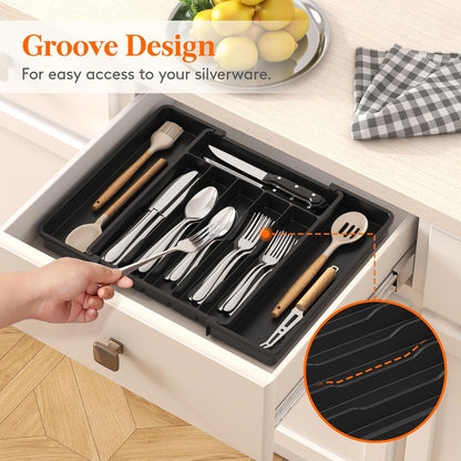 Expandable Silverware Drawer Organizer, Kitchen Utensil Tray