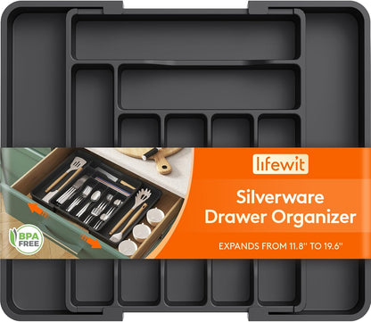 Expandable Silverware Drawer Organizer, Kitchen Utensil Tray