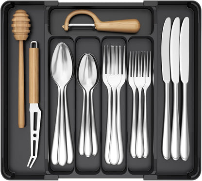 Expandable Silverware Drawer Organizer, Kitchen Utensil Tray
