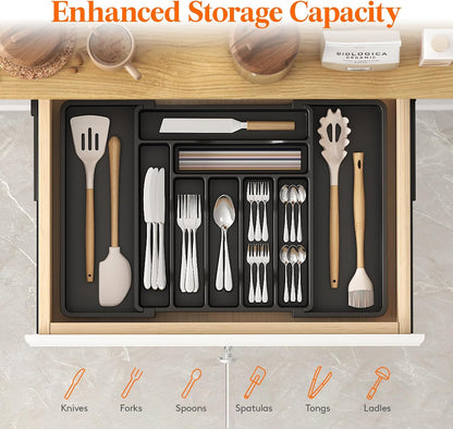 Expandable Silverware Drawer Organizer, Kitchen Utensil Tray