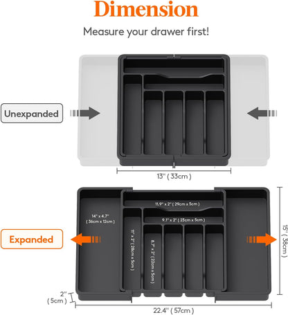 Expandable Silverware Drawer Organizer, Kitchen Utensil Tray
