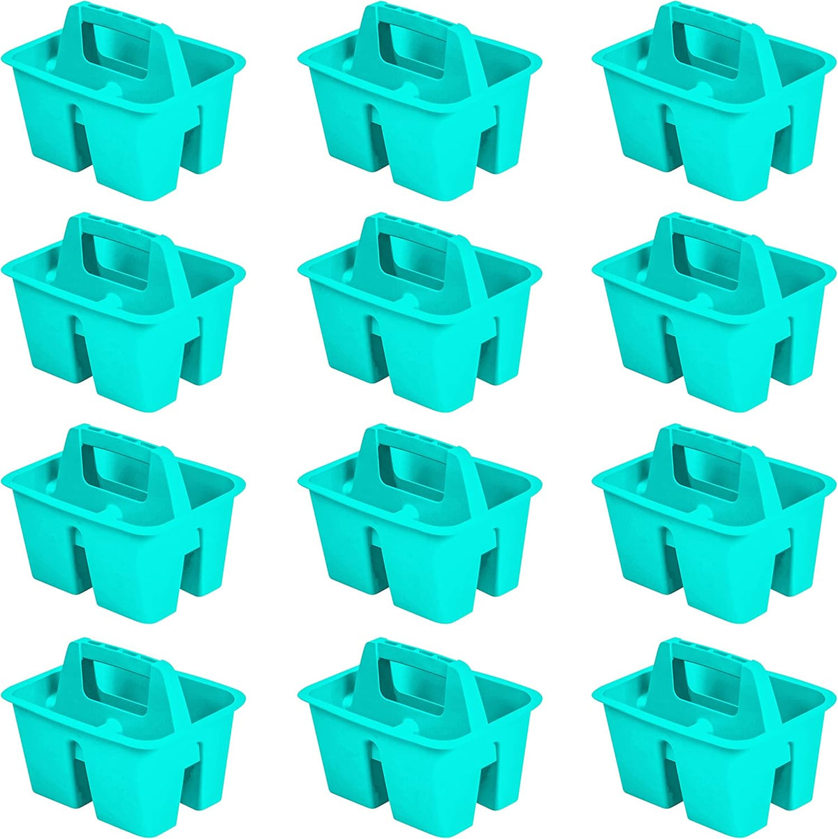 Mini Classroom Caddy, Multipurpose Classroom Organizer with Handle, Teal, 12-Pack (01065U12C)