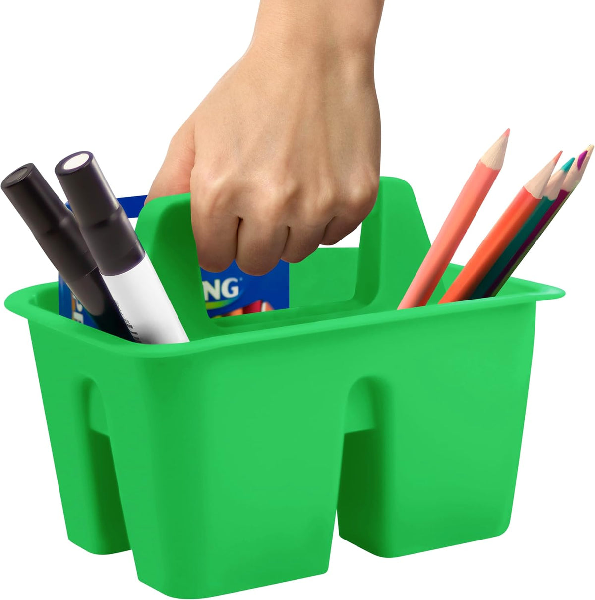 Mini Classroom Caddy, Multipurpose Classroom Organizer with Handle, Teal, 12-Pack (01065U12C)