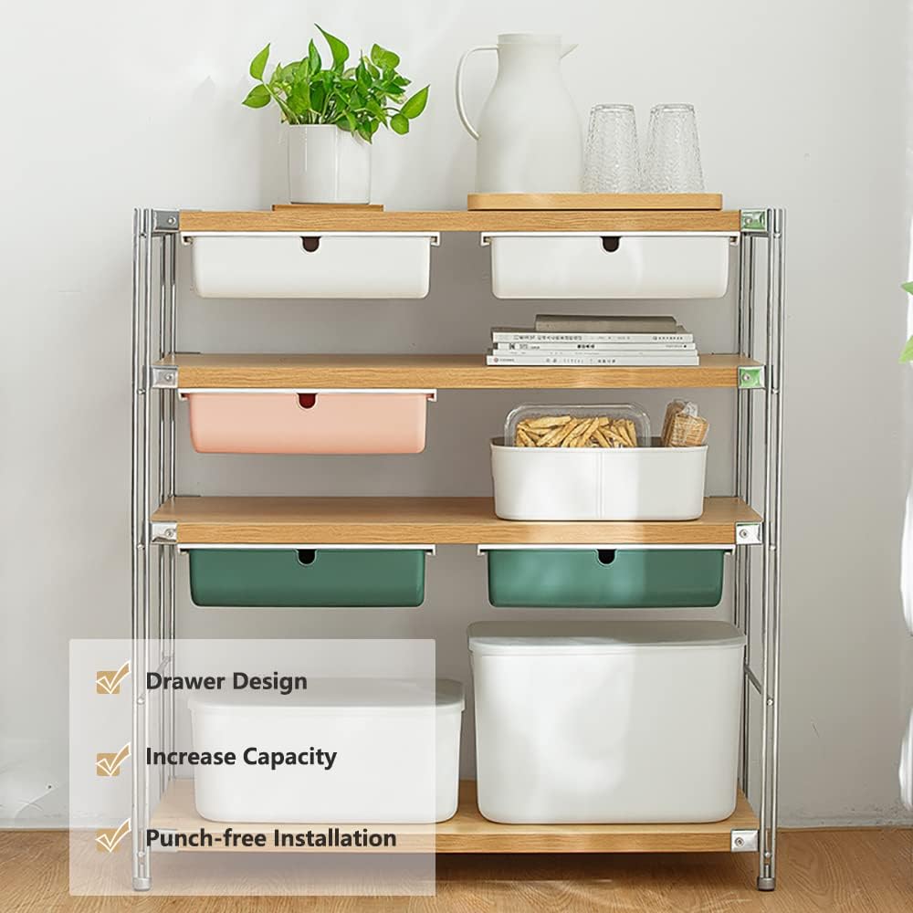 Under Desk Drawer, Large Self-Adhesive Under Desks Organiser, 13x9.2inch Hidden Under Desk Storage Box Cosmetics Case for Storage of Cutlery, Office Supplies, Stationery and Cosmetic (White)