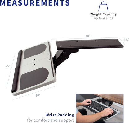 Under Desk 25 x 10 in Keyboard Tray, MOUNT-KB01