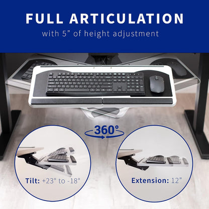 Under Desk 25 x 10 in Keyboard Tray, MOUNT-KB01