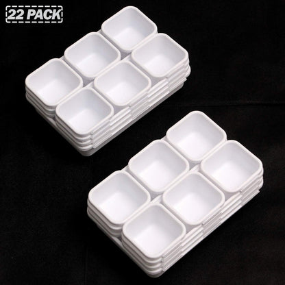 Set of 22 Interlocking Desk Drawer Organizer Tray Dividers Plastic Shallow Narrow Drawers Organizers Separators and Storage Bins Container for Kitchen Bathroom Makeup Office Vanity Bedroom Dresser