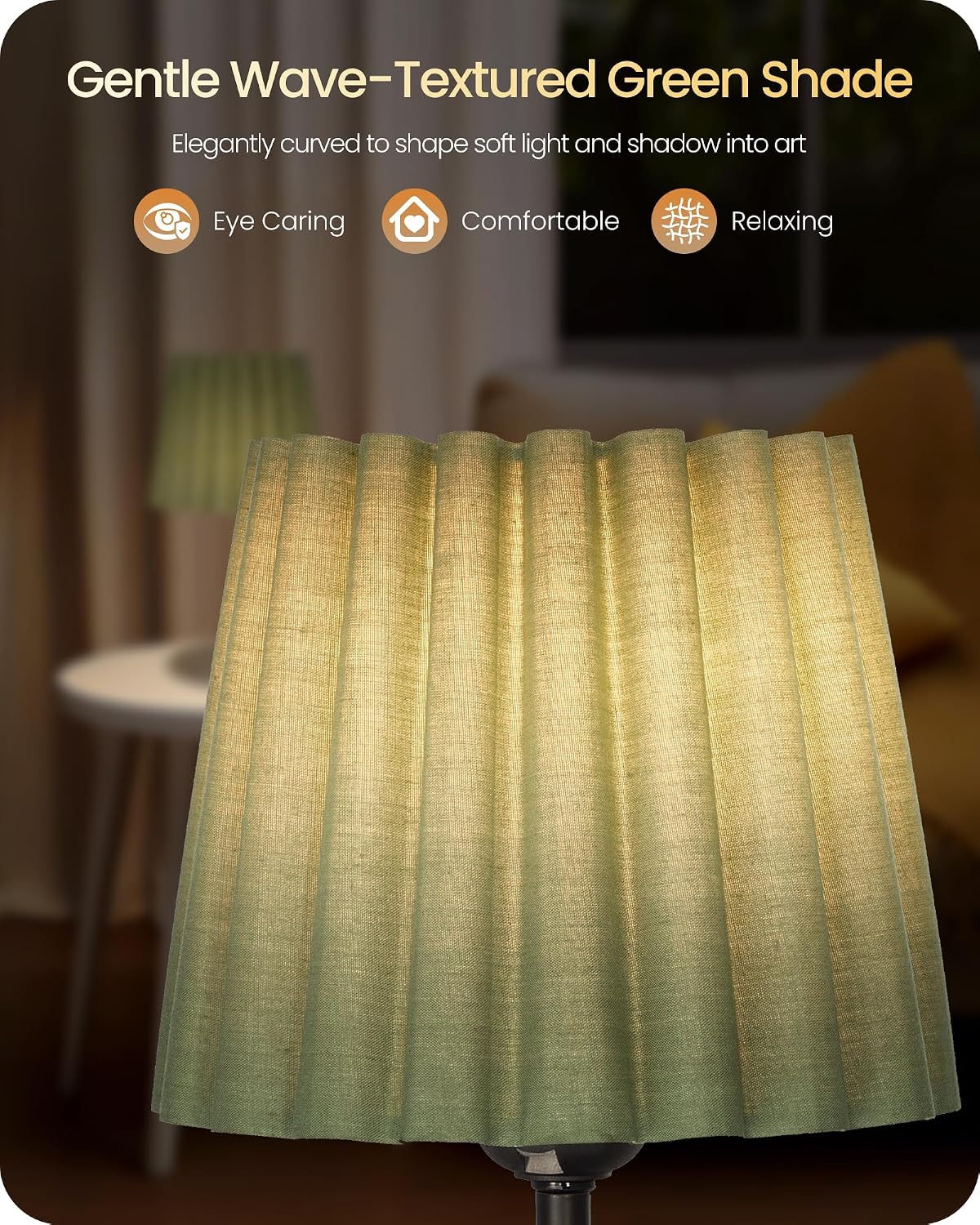 Small Bedside Table Lamp, Dimmable Table Lamp with 3 Adjustable Color Temperatures, Nightstand Lamp with a Dimmable Bulb, E26 Base, for Bedroom, Study, Desk, Green and Black J15TL05