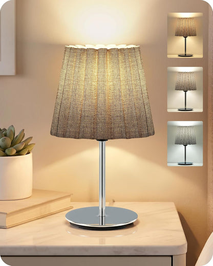 Small Bedside Table Lamp, Dimmable Table Lamp with 3 Adjustable Color Temperatures, Nightstand Lamp with a Dimmable Bulb, E26 Base, for Bedroom, Study, Desk, Green and Black J15TL05