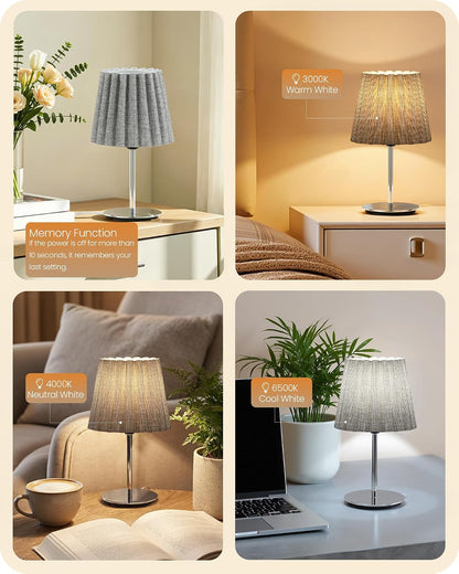Small Bedside Table Lamp, Dimmable Table Lamp with 3 Adjustable Color Temperatures, Nightstand Lamp with a Dimmable Bulb, E26 Base, for Bedroom, Study, Desk, Green and Black J15TL05