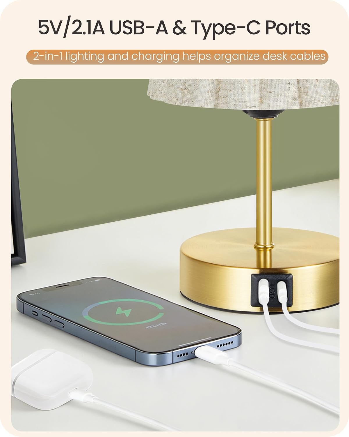 Small Bedside Table Lamp, Dimmable Table Lamp with 3 Adjustable Color Temperatures, Nightstand Lamp with a Dimmable Bulb, E26 Base, for Bedroom, Study, Desk, Green and Black J15TL05