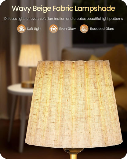Small Bedside Table Lamp, Dimmable Table Lamp with 3 Adjustable Color Temperatures, Nightstand Lamp with a Dimmable Bulb, E26 Base, for Bedroom, Study, Desk, Green and Black J15TL05