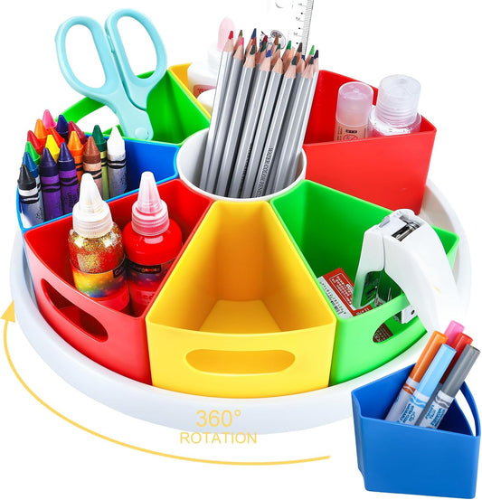 Rotating Desk Organizer Kids Art Supply Storage and Organization