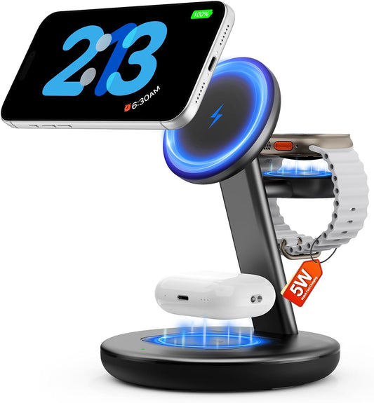 3 in 1 Magnetic Wireless Charger Stand for iPhone Apple Watch AirPods
