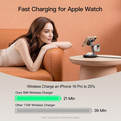 3 in 1 Magnetic Wireless Charger Stand for iPhone Apple Watch AirPods