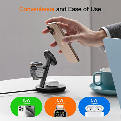 3 in 1 Magnetic Wireless Charger Stand for iPhone Apple Watch AirPods