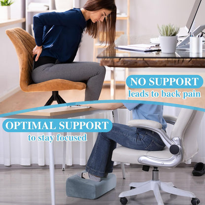 Under Desk Foot Rest, Ergonomic Office Footrest with 3 Adjustable Heights, High-Density Memory Foam Leg Rest for Home, Travel, Airplane with Washable Cover