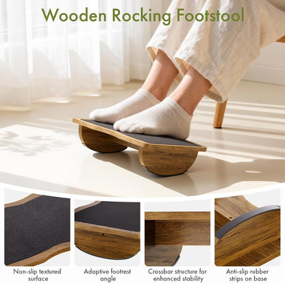 Ergonomic Wooden Foot Rest for Under Desk at Work