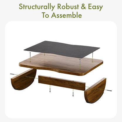 Ergonomic Wooden Foot Rest for Under Desk at Work