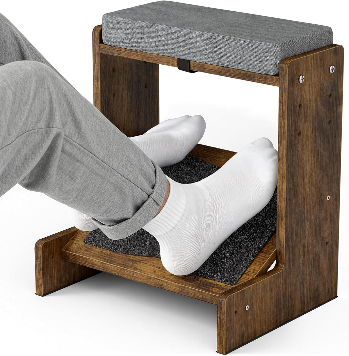 Ergonomic Wooden Foot Rest for Under Desk at Work